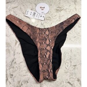 NWT Pilyq PQ M KAA Snake Reversible High Cut Teeny Bottom Bikini Swim